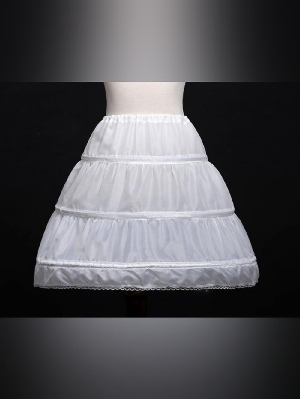 Adjustable Waist 3 Tier Hoop Petticoat Full Slip Flower Girl Cosplay Dress Up 16
